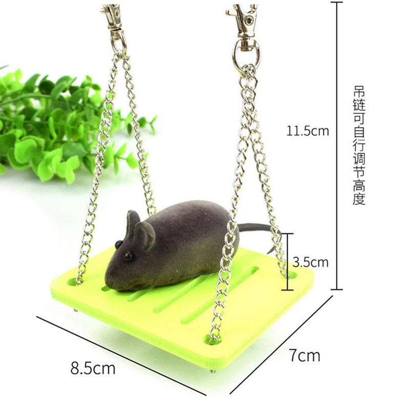 PZRT 1-Pack Cute Parrot Hamster Small Swing Hanging Bed Wooden Cage Hamster Toy Chinchilla Amuse Mouse Pet Gadget (White) - Image 5
